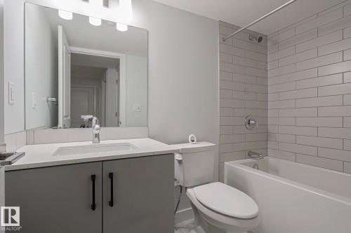 Full bath featuring vanity and shower / tub combination - 3520 Kulay Link Link, Edmonton, AB - Indoor Photo Showing Bathroom