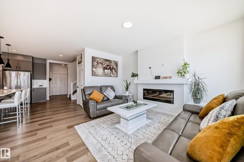 17608 49 Street, Edmonton, AB - Indoor Photo Showing Living Room With Fireplace