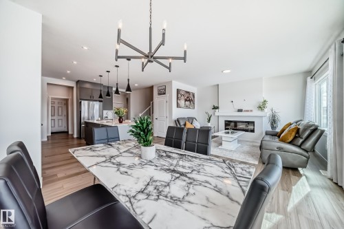 17608 49 Street, Edmonton, AB - Indoor Photo Showing Living Room With Fireplace