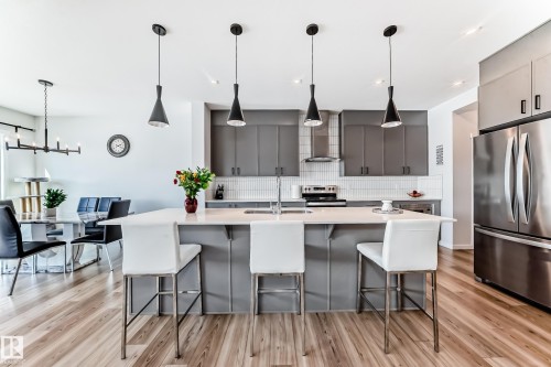 17608 49 Street, Edmonton, AB - Indoor Photo Showing Kitchen With Stainless Steel Kitchen With Upgraded Kitchen