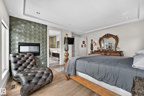 14374 Park Drive, Edmonton, AB - Indoor Photo Showing Bedroom With Fireplace