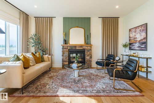 18 Emerald Way, Spruce Grove, AB - Indoor Photo Showing Living Room With Fireplace