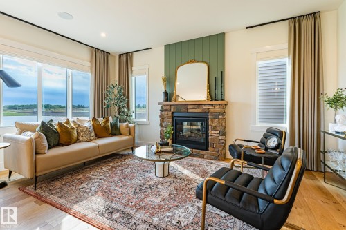 18 Emerald Way, Spruce Grove, AB - Indoor Photo Showing Living Room With Fireplace