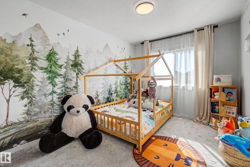 View of carpeted bedroom - 34 Riverhill Crescent, St. Albert, AB - Indoor Photo Showing Bedroom
