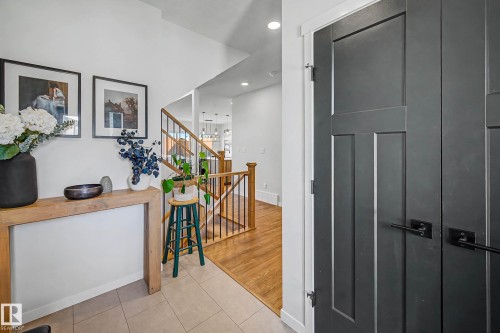 Foyer entrance with light tile patterned floors and recessed lighting - 34 Riverhill Crescent, St. Albert, AB - Indoor Photo Showing Other Room