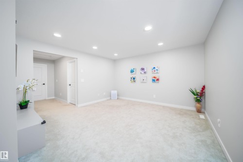 Interior space featuring recessed lighting and light colored carpet - 15 Chambery Crescent, St. Albert, AB - Indoor Photo Showing Other Room