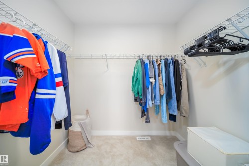 Walk in closet with light carpet - 15 Chambery Crescent, St. Albert, AB - Indoor With Storage