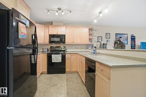 208 278 Suder Greens Drive Nw, Edmonton, AB - Indoor Photo Showing Kitchen With Double Sink