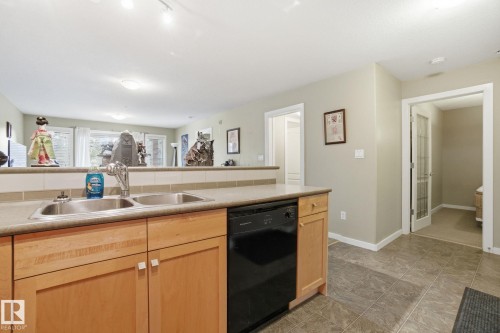 208 278 Suder Greens Drive Nw, Edmonton, AB - Indoor Photo Showing Kitchen With Double Sink