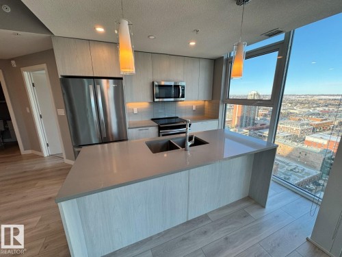 2103 10180 103 Street, Edmonton, AB - Indoor Photo Showing Kitchen With Double Sink With Upgraded Kitchen