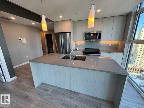 2103 10180 103 Street, Edmonton, AB - Indoor Photo Showing Kitchen With Double Sink