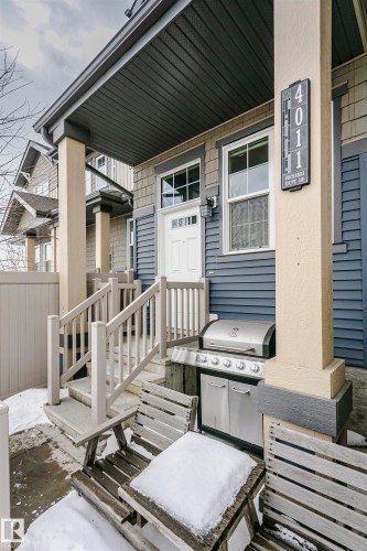 View of patio with grilling area - 4011 Orchards Drive, Edmonton, AB - Outdoor With Exterior