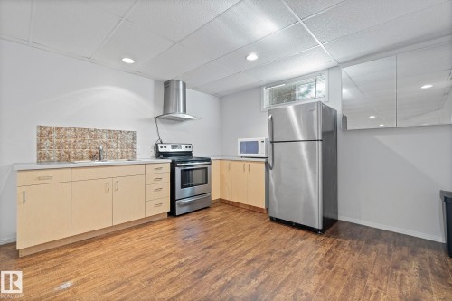 3676 30 Street, Edmonton, AB - Indoor Photo Showing Kitchen With Stainless Steel Kitchen