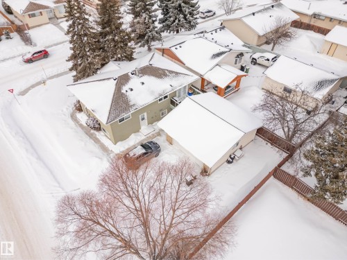 Snowy aerial view featuring a residential view - 17303 101 Street, Edmonton, AB - Outdoor