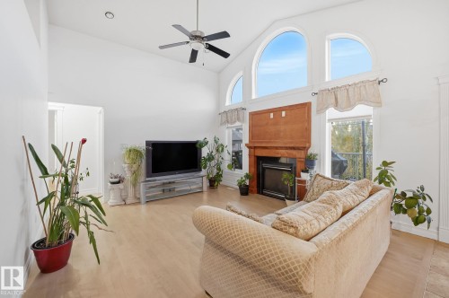 1324 70 Street, Edmonton, AB - Indoor Photo Showing Living Room With Fireplace