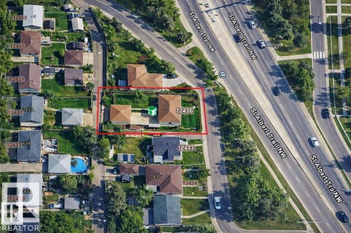 Map / location with property boundaries highlighted - 12436 St Albert Trail, Edmonton, AB 