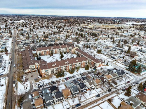 View of snowy aerial view - 132 6220 134 Avenue, Edmonton, AB - Outdoor With View