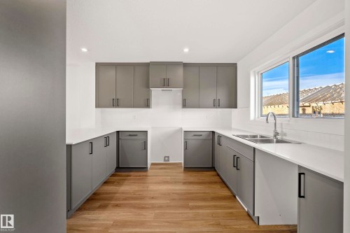 17666 69A Street, Edmonton, AB - Indoor Photo Showing Kitchen With Double Sink