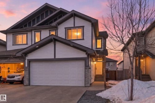 Craftsman-style home featuring stone siding, driveway, and entry steps - 2031 Westerra Loop, Stony Plain, AB - Outdoor