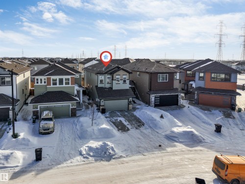 Aerial perspective of suburban area - 2629 15A Avenue, Edmonton, AB - Outdoor With Facade