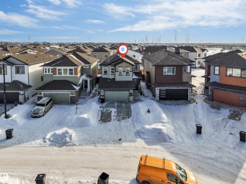 Aerial perspective of suburban area - 2629 15A Avenue, Edmonton, AB - Outdoor With Facade
