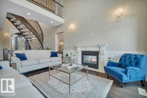 631 Howatt Drive, Edmonton, AB - Indoor Photo Showing Living Room With Fireplace