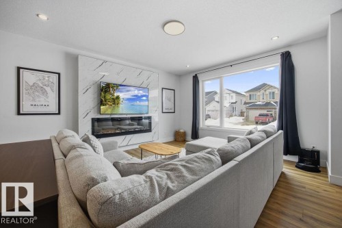 35 Dorais Way, Fort Saskatchewan, AB - Indoor Photo Showing Living Room With Fireplace