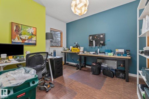 Office space featuring wood finished floors and baseboards - 175 Roy Street, Edmonton, AB - Indoor Photo Showing Office