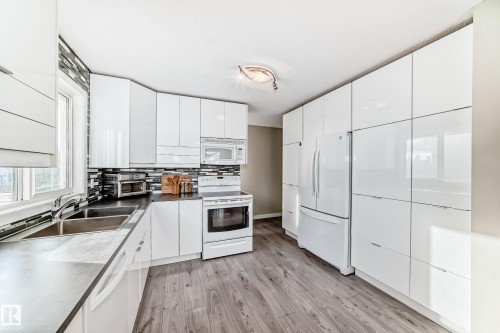 6111 18 Avenue, Edmonton, AB - Indoor Photo Showing Kitchen With Double Sink