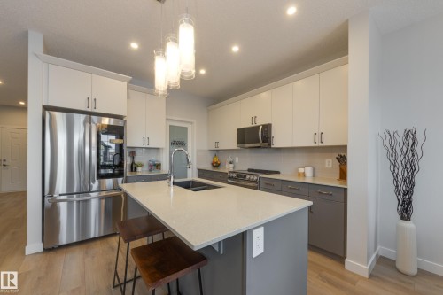 4869 Kinney Road, Edmonton, AB - Indoor Photo Showing Kitchen With Double Sink With Upgraded Kitchen