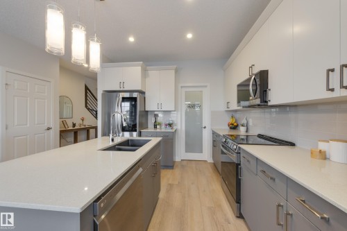4869 Kinney Road, Edmonton, AB - Indoor Photo Showing Kitchen With Double Sink With Upgraded Kitchen