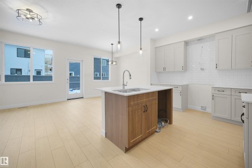 18971 28 Avenue, Edmonton, AB - Indoor Photo Showing Kitchen With Double Sink