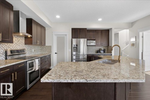 1440 Chahley Place, Edmonton, AB - Indoor Photo Showing Kitchen With Double Sink With Upgraded Kitchen