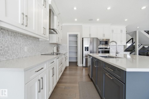 21916 80 Avenue, Edmonton, AB - Indoor Photo Showing Kitchen With Double Sink With Upgraded Kitchen