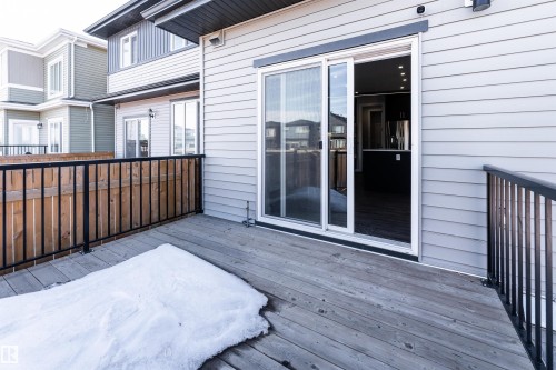 View of wooden terrace - 5211 Kimball Crescent, Edmonton, AB - Outdoor With Deck Patio Veranda With Exterior