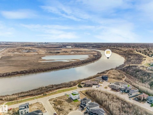 Aerial view of residential area with a large body of water - 1104 152 Avenue, Edmonton, AB - Outdoor With View