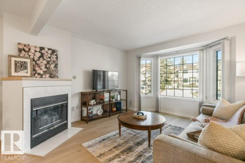 9753 176 Street, Edmonton, AB - Indoor Photo Showing Living Room With Fireplace