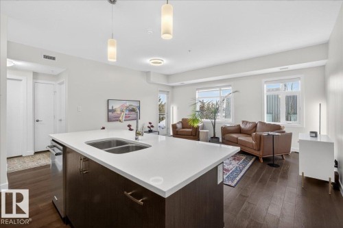 406 8525 91 Street, Edmonton, AB - Indoor Photo Showing Kitchen With Double Sink