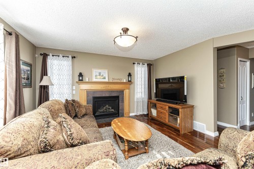 19047 51 Avenue, Edmonton, AB - Indoor Photo Showing Living Room With Fireplace