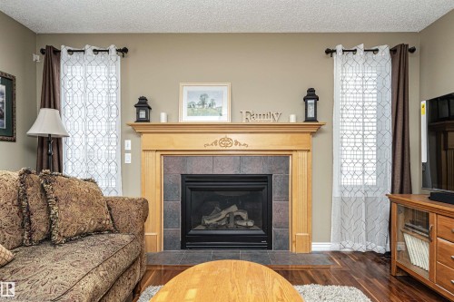 19047 51 Avenue, Edmonton, AB - Indoor Photo Showing Living Room With Fireplace