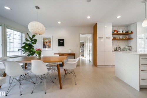 Dining room with recessed lighting - 10445 134 Street, Edmonton, AB - Indoor Photo Showing Dining Room