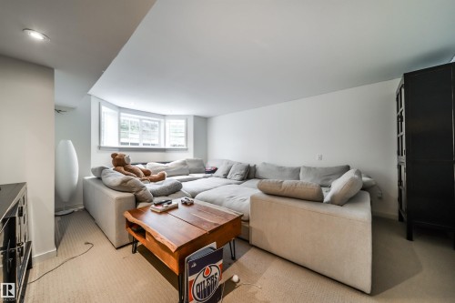 Living room featuring light colored carpet - 10445 134 Street, Edmonton, AB - Indoor Photo Showing Living Room