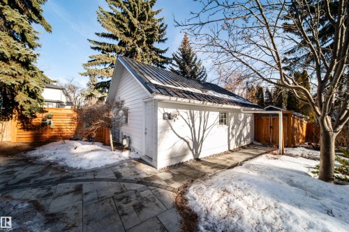 View of snow covered garage - 10445 134 Street, Edmonton, AB - Outdoor