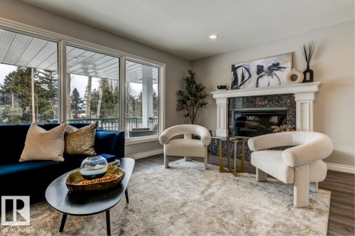 B7 Golden Days, Rural Leduc County, AB - Indoor Photo Showing Living Room With Fireplace
