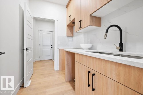 3335 Chickadee Drive, Edmonton, AB - Indoor Photo Showing Kitchen With Double Sink
