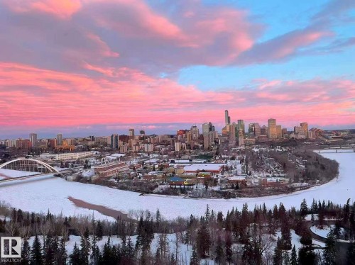 Aerial view at dusk of a view of skyline - 1803 10149 Saskatchewan Drive, Edmonton, AB - Outdoor With View