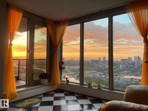 Water view featuring skyline - 1803 10149 Saskatchewan Drive, Edmonton, AB - Indoor