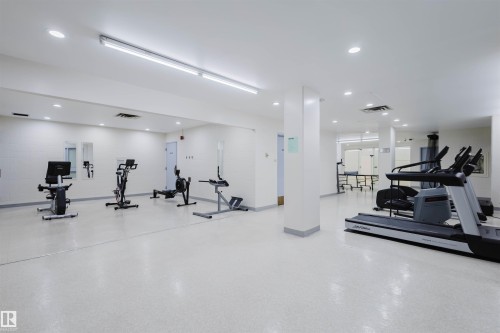 Exercise room with recessed lighting - 1803 10149 Saskatchewan Drive, Edmonton, AB - Indoor Photo Showing Gym Room
