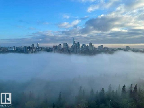 Water view featuring skyline - 1803 10149 Saskatchewan Drive, Edmonton, AB - Outdoor With Body Of Water With View