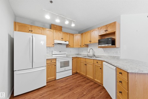 201 9640 105 Street, Edmonton, AB - Indoor Photo Showing Kitchen With Double Sink